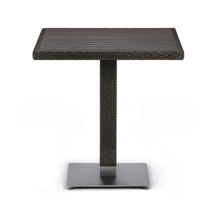 Стол из искусственного ротанга T607D-W53-70x70 Brown (декинг)