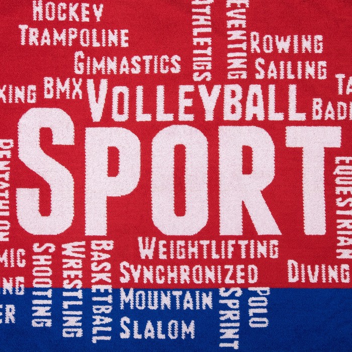 Полотенце махровое Авангард 70х140 см, Спорт надписи МИКС, 420 гр/м