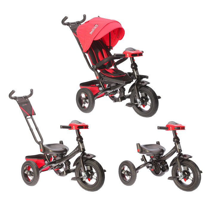 Велосипед трехколесный Micio Comfort Plus 2018, надувные колеса 12"/10", цвет красный