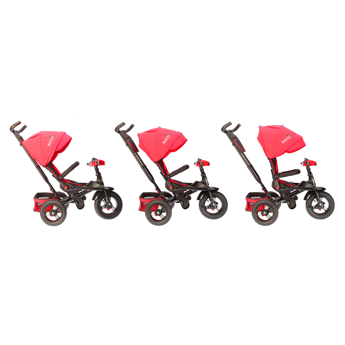 Велосипед трехколесный Micio Comfort Plus 2018, надувные колеса 12"/10", цвет красный