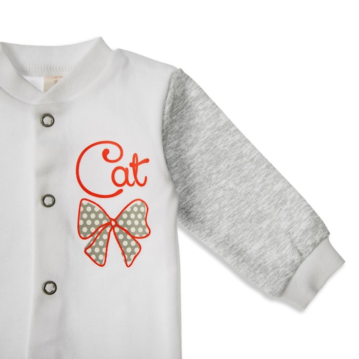 Боди детское с днинным рукавом, рост 62 см, цвет серый б042(62)б1_М