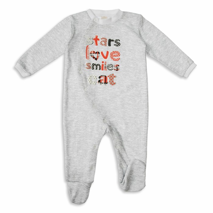 Комбинезон детский с длинным рукавом, рост 68 см, цвет серый кб042(68)с1_М