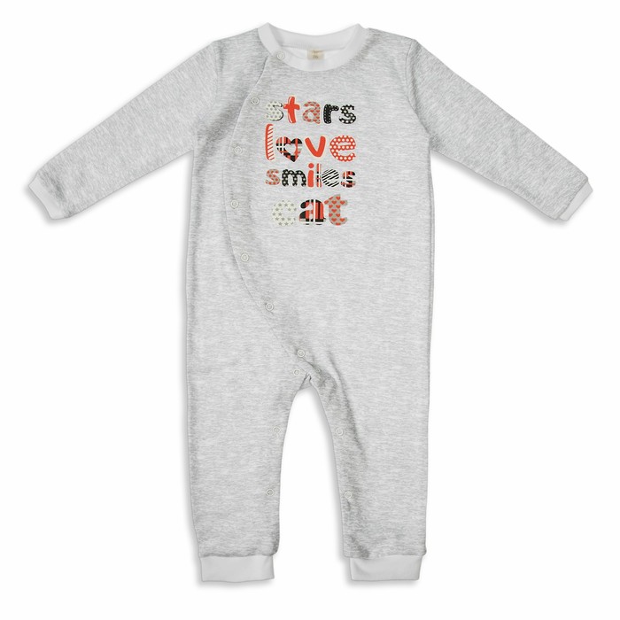 Комбинезон детский с длинным рукавом, рост 80 см, цвет серый кб042(80)с3_М