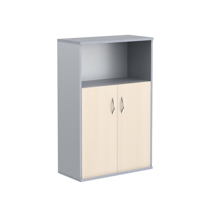 Шкаф с глухими малыми дверьми IMAGO СТ-2.1, клён/металлик