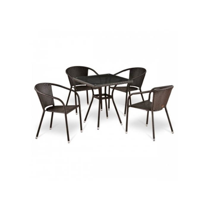 Комплект мебели из искусственного ротанга T283BNT-W2390/Y137C-W51 Brown (4+1)