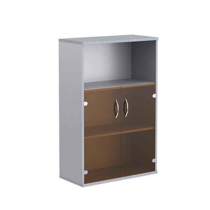 Шкаф с малыми стеклянными дверьми IMAGO СТ-2.2, металлик