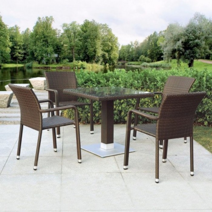 Комплект мебели из искусственного ротанга T606SWT/A2001B-W53 Brown (4+1)