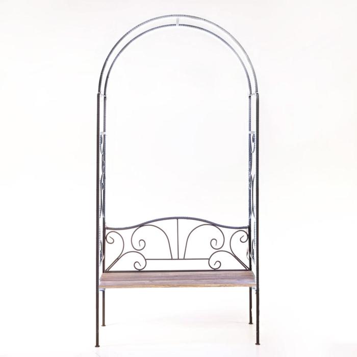 фото Арка садовая, разборная, со скамейкой, 240 × 120 × 48 см, металл