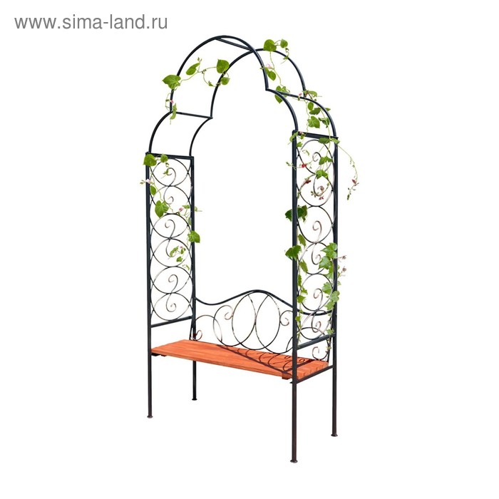Арка садовая, разборная, со скамейкой, 250 × 122 × 44 см, металл арка садовая разборная со скамейкой 240 × 120 × 48 см металл