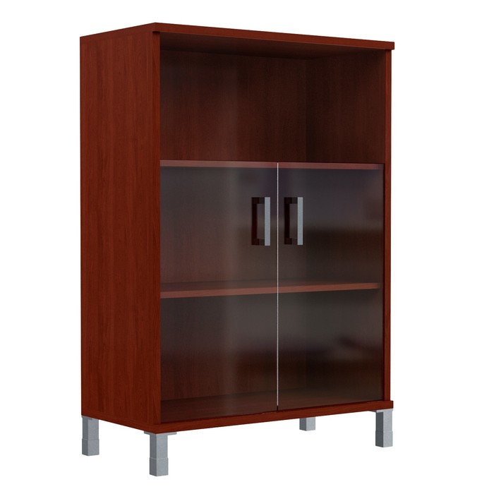 Шкаф средний с малыми стеклянными дверьми BORN B 420.5, бургунди