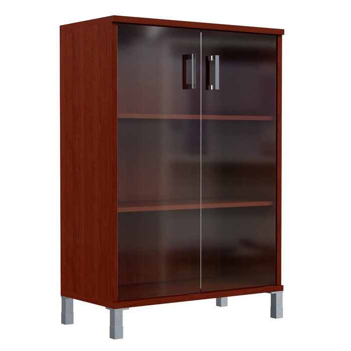 Шкаф средний со стеклянными дверьми BORN B 420.8, бургунди