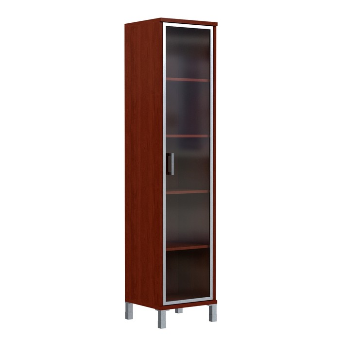 Шкаф-колонка высокая со стеклянной дверью в AL-рамке BORN B 431.8, бургунди