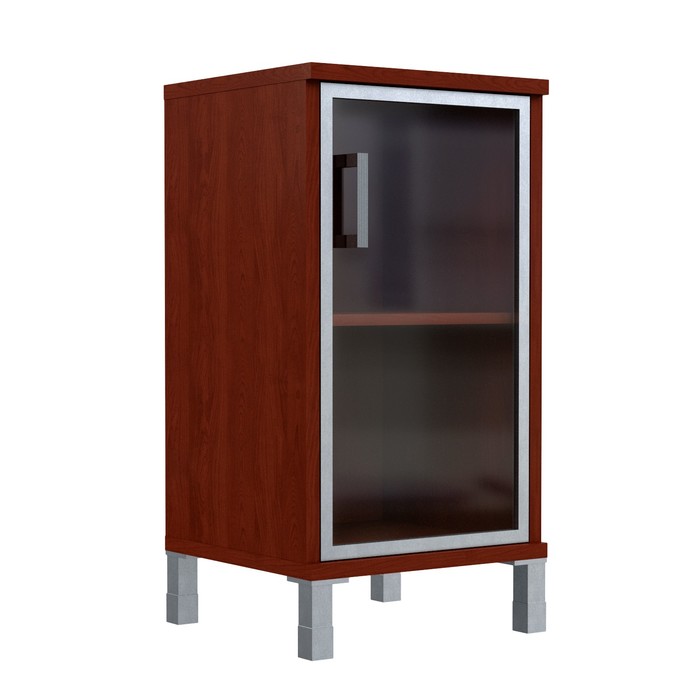 Шкаф-колонка низкая со стеклянной дверью в AL-рамке BORN B 411.4(R), бургунди