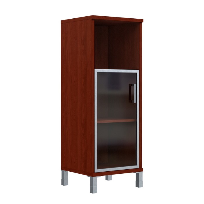 Шкаф-колонка средняя с малой стеклянной дверью BORN B 421.4(L), бургунди