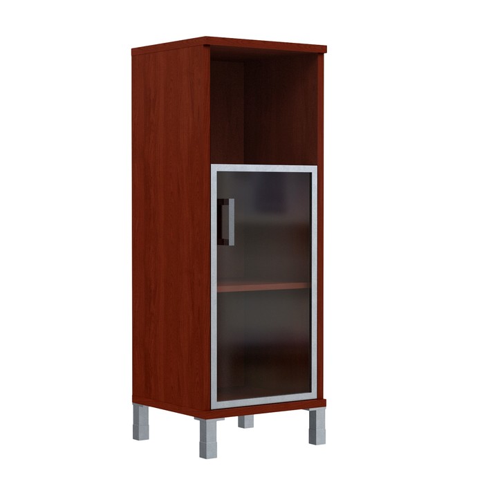 Шкаф-колонка средняя с малой стеклянной дверью BORN B 421.4(R), бургунди