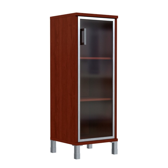 Шкаф-колонка средняя со стеклянной дверью в AL-рамке BORN B 421.7(R), бургунди