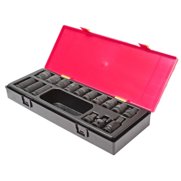 Набор головок торцевых ударных JTC-K4162, 12-гр., 1/2", 10-24мм, 16 шт., кейс