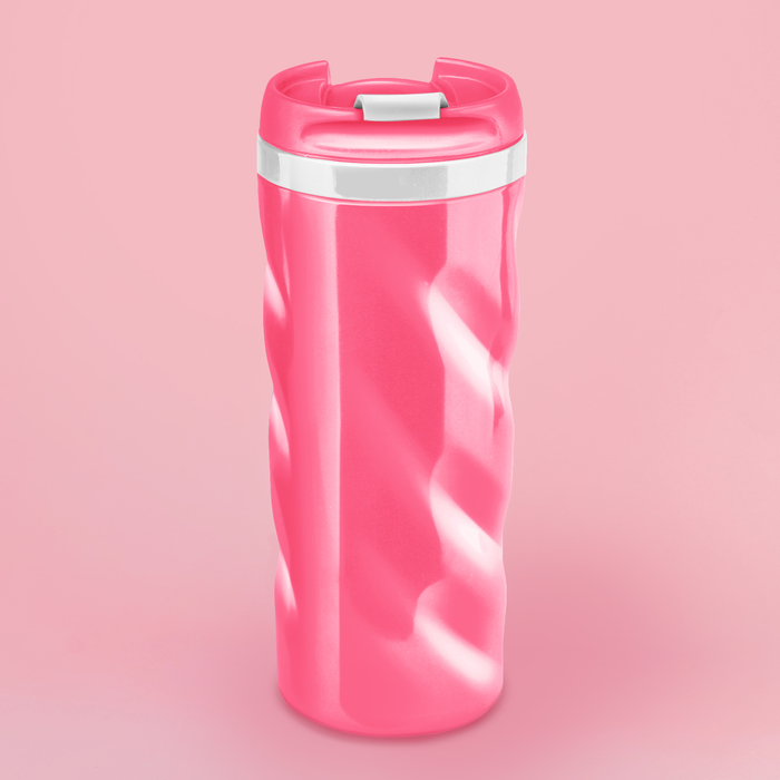 Термостакан "Волны" розово-белый, 350 мл