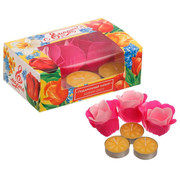 Набор свечей и аромацветов "С 8 марта"