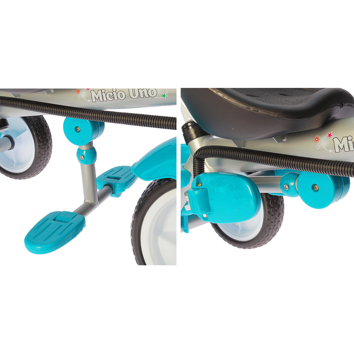 Велосипед трехколесный Micio Uno 2018, колеса EVA 10"/8", цвет голубой/серый