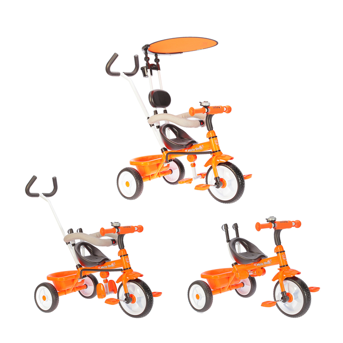 Велосипед трехколесный Micio Uno 2018, колеса EVA 10"/8", цвет оранжевый