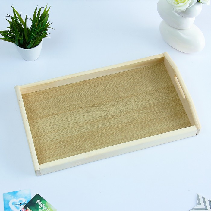 Поднос для завтрака со вставкой, цвет орех санома, 50х7х29,5см