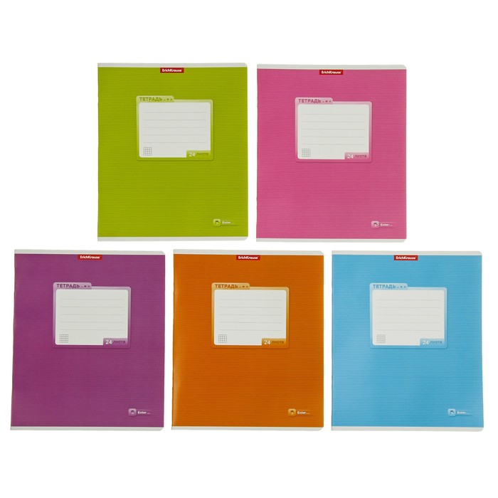 Тетрадь 24 листа клетка "Классика @", картонная обложка, микс