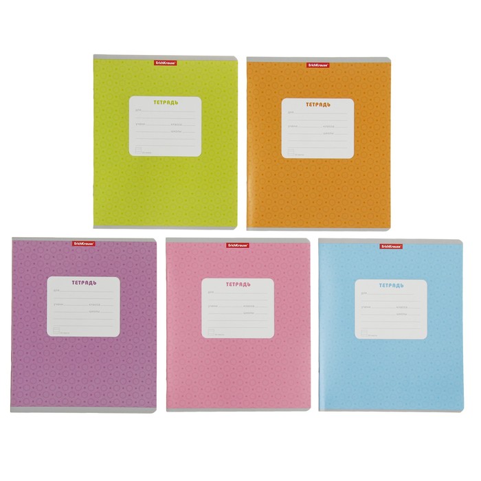 Тетрадь 24 листа линейка "Горошек", картонная обложка, микс