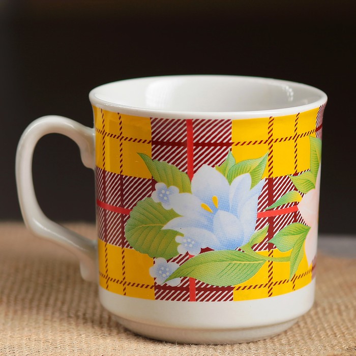 Кружка 320 мл "Гвоздика", полотно, деколь, микс