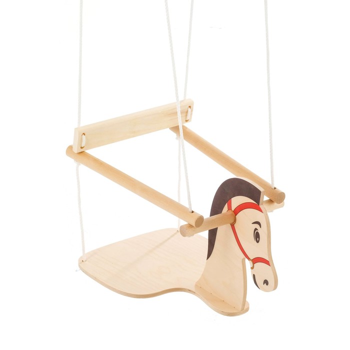 Качели детские подвесные Конь, деревянные, сиденье 3030см