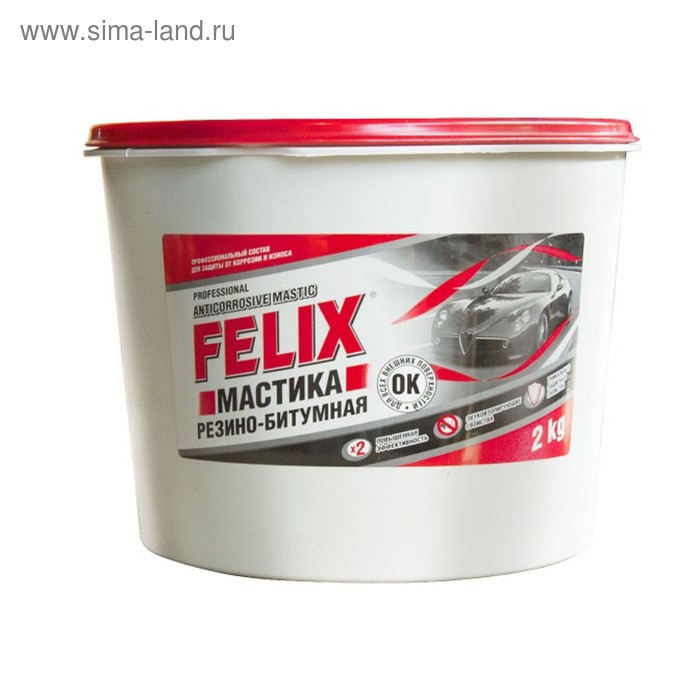 Мастика резино-битумная FELIX, в п/э ведре, 2кг мастика резино битумная felix в п э ведре 2кг 4 производитель felix 411040081
