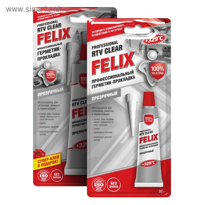 Герметик-прокладка FELIX прозрачный, 32 г герметик прокладка felix 85г красный