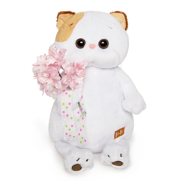 Мягкая игрушка "Кошечка Ли-Ли" с букетом, 24 см