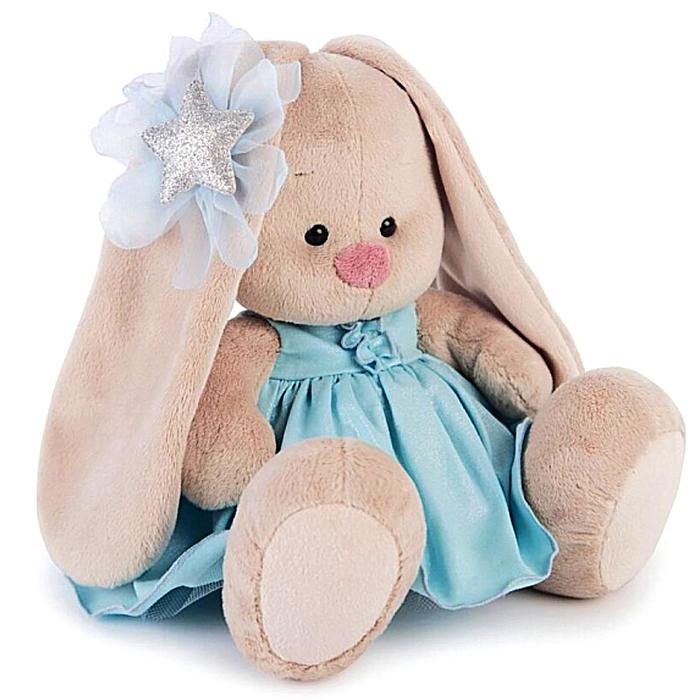 Мягкая игрушка "Зайка Ми" в голубом платье со звездой, 23 см