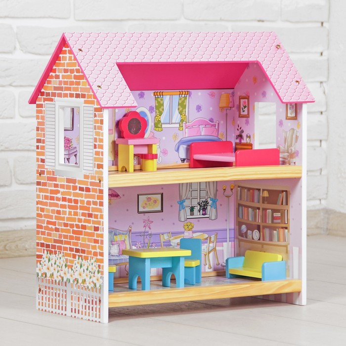 Домик для мини-кукол, мебель в комплекте