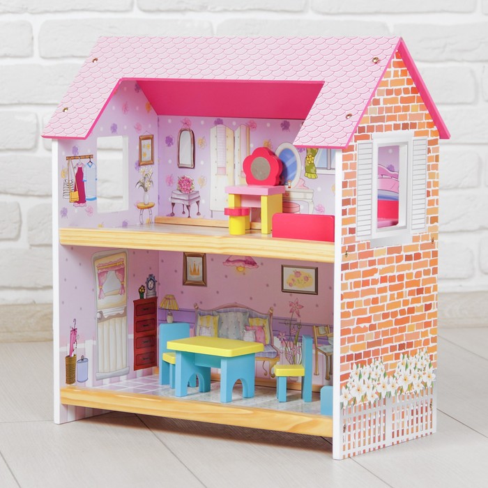 Домик для мини-кукол, мебель в комплекте