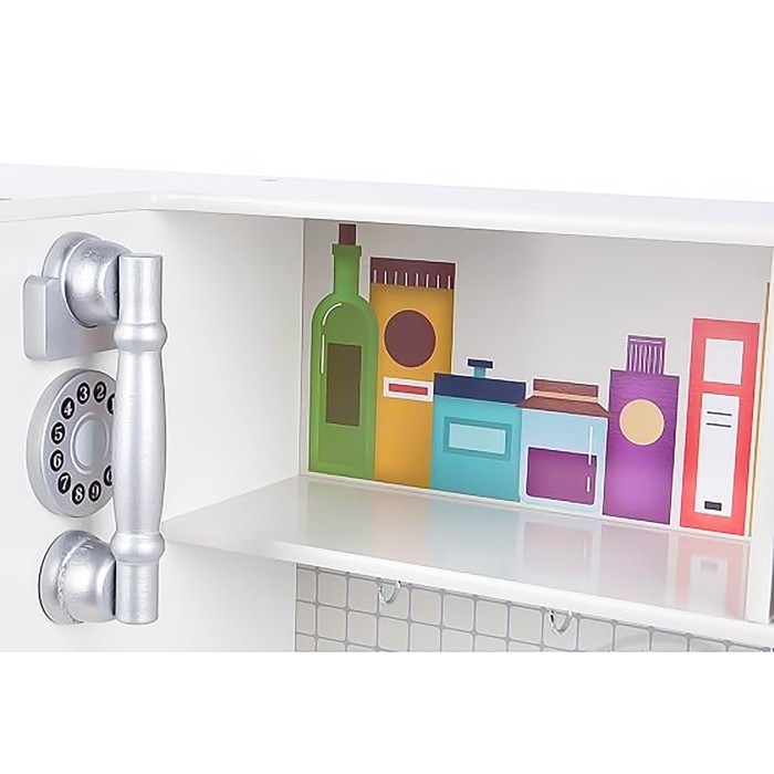Детская игровая мебель из дерева «Модуль кухни», белый цвет, с аксессуарами