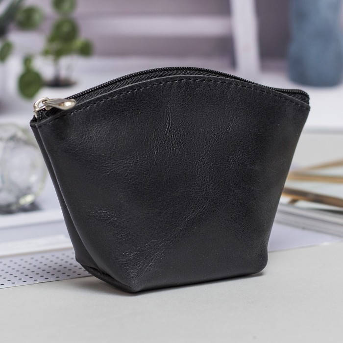 Кошелёк женский, отдел на молнии, цвет чёрный