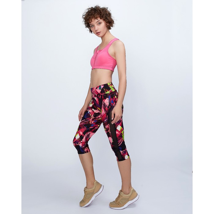 Бриджи спортивные с прозрачными вставками ONLITOP Fitness Art, размер 44-46, цвет розовый