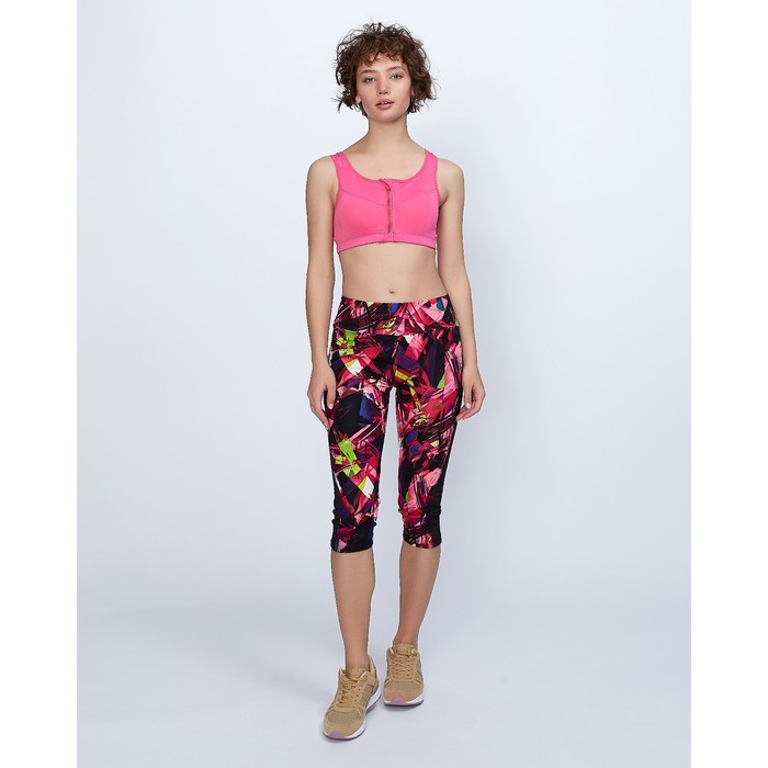 Бриджи спортивные с прозрачными вставками ONLITOP Fitness Art, размер 44-46, цвет розовый