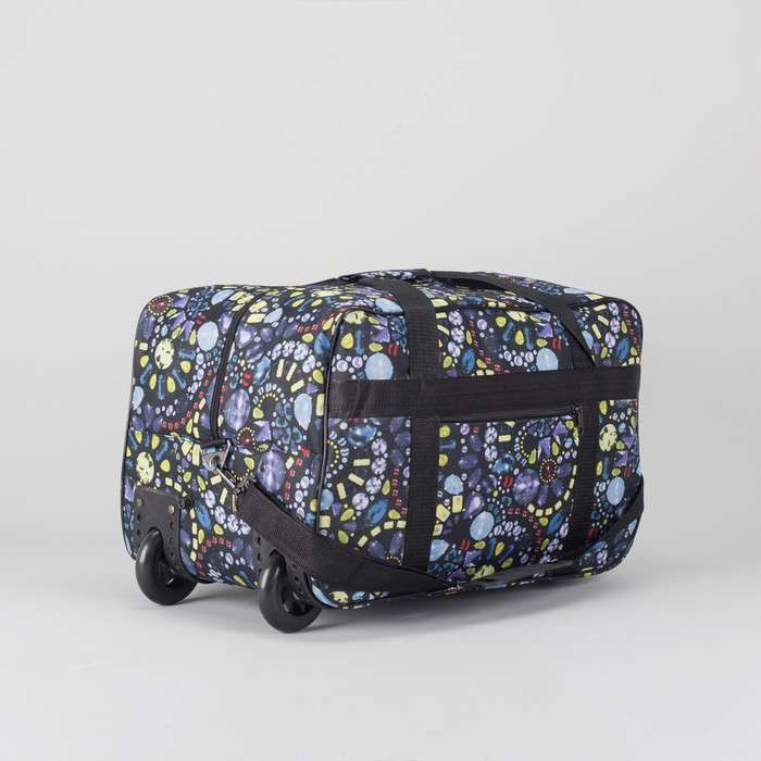 Сумка дорожная на колёсах «Камни», 1 отдел, наружный карман, цвет чёрный