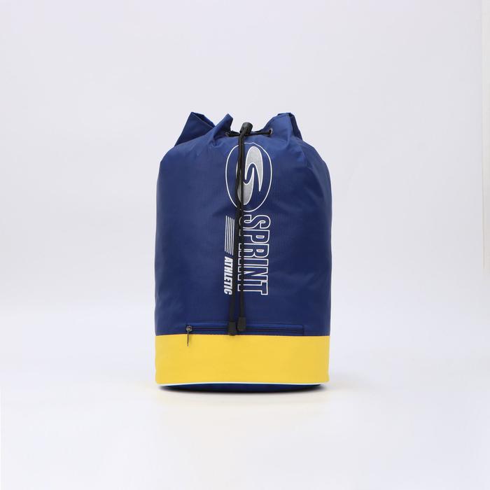 фото Рюкзак молодёжный-торба, отдел на шнурке, цвет синий/жёлтый сарабелла