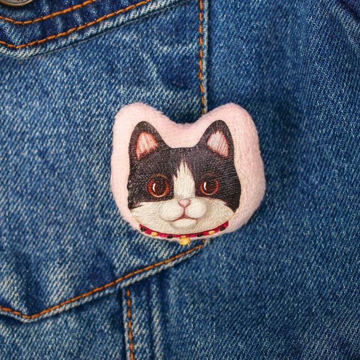 Брошь плюшевая "Котёнок"