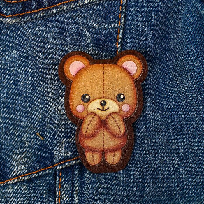 Брошь фетровая "Мишка"