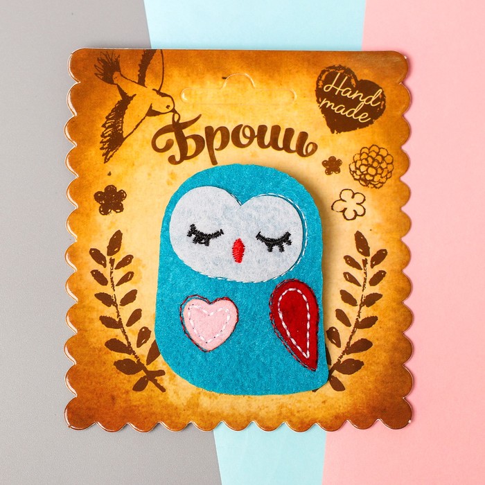 Брошь фетровая "Сова"