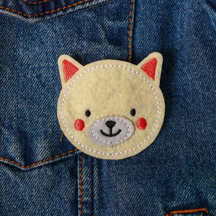 Брошь фетровая "Котик"