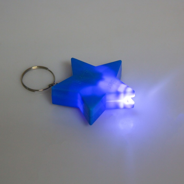 Фонарик свет на кольце "Звезда" МИКС 4,5х4,5 см