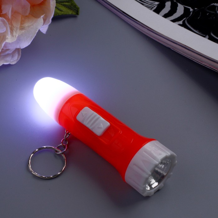 Фонарик свет на кольце светится с одной стороны, с другой мигает МИКС 10х3х3 см