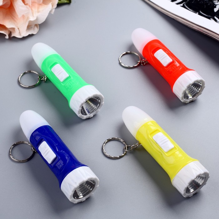 Фонарик свет на кольце светится с одной стороны, с другой мигает МИКС 10х3х3 см