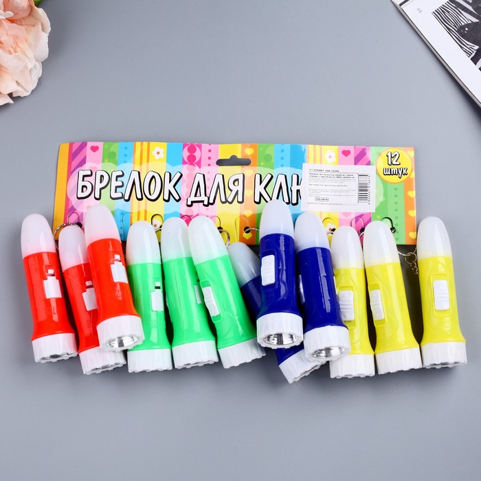 Фонарик свет на кольце светится с одной стороны, с другой мигает МИКС 10х3х3 см